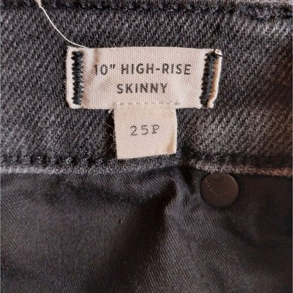 Madewell Petite 10" High-Rise Skinny Jeans in Black Starkey Wash Sz 25P - Picture 9 of 15